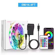 LED Strip Lights RGB 5050 LED Strips Bluetooth APP Control Color Changing DC 12V 30LEDS/M Per Meter For Bedroom Room Kitchen Bar