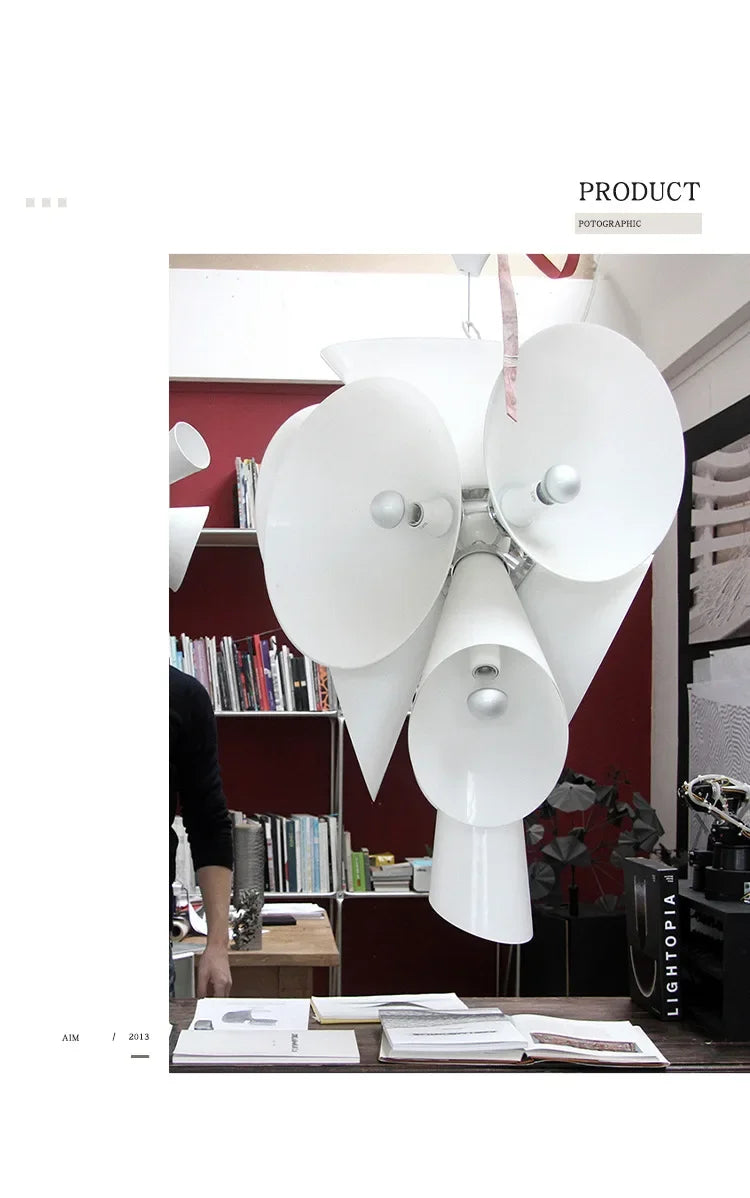 Italian Designer Speaker Chandelier Living Room Villa Staircase Bar Clothes Shop Glass Lamp Indoor Decor LED Lighting Fixture