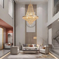 Luxury Crystal Chandelier, Modern Gold French Empire Crystal Ceiling Chandelier LED Ceiling Light Fixture Lamp for Living room
