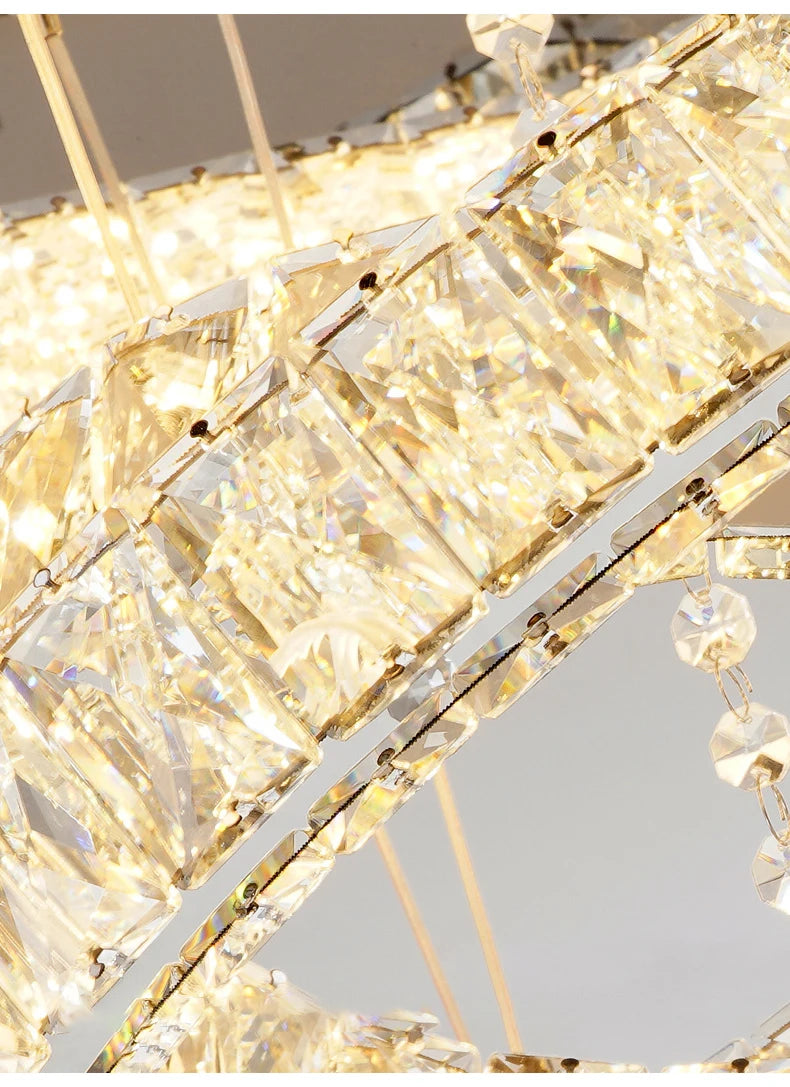 Nordic Minimalist Luxury Crystal Led Ceiling Chandelier Living Dining Room Bedroom Ceiling Lamps Home Decor Crystal Pendant Lamp