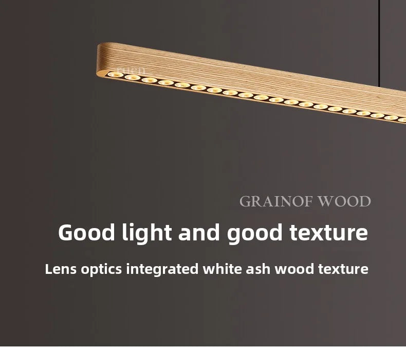 Designer Long-Strip Lamps Made Of White Waxwood Rustic Wooden Dining Island Study Table 2026New Dining Table Tea Room Chandelier