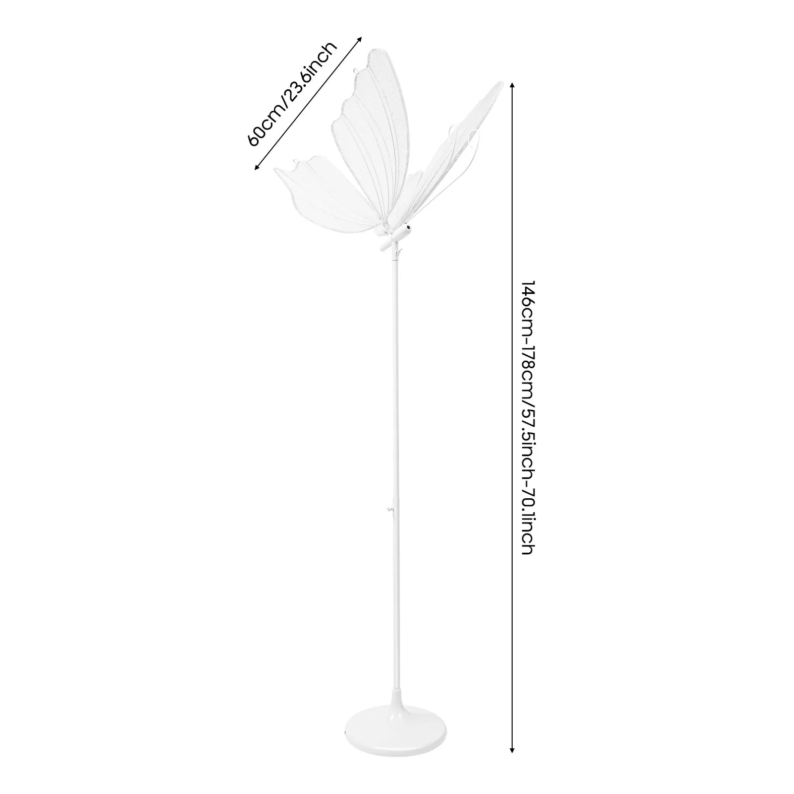 2PCS 23.6" Wedding Butterfly LED Floor Lamp Butterfly Wedding Lights Butterfly Creative Ceiling Lamp Adjustable Height 48W 110V
