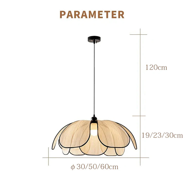 Vintage Hand-Woven Lotus Dining Room Chandelier Bedroom Living Room Lamp European And American art Atmosphere lighting Lamps E27