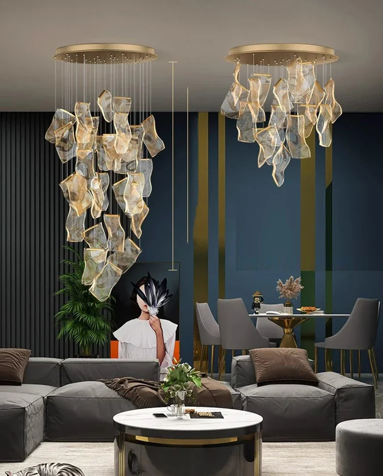 Modern home decor led lights pendant light lamps forstaircase Chandeliers for living room hanging light indoor lighting