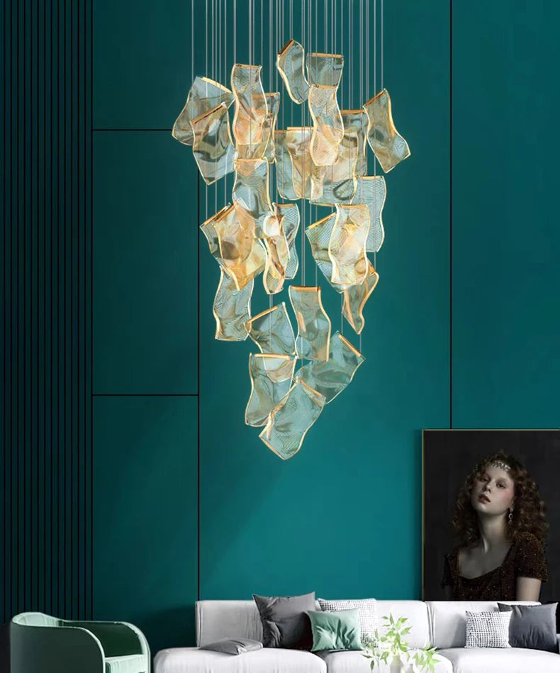 Modern home decor led lights pendant light lamps forstaircase Chandeliers for living room hanging light indoor lighting