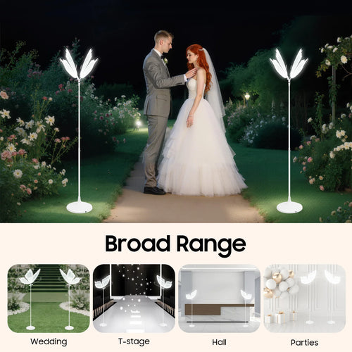2PCS 23.6" Wedding Butterfly LED Floor Lamp Butterfly Wedding Lights Butterfly Creative Ceiling Lamp Adjustable Height 48W 110V