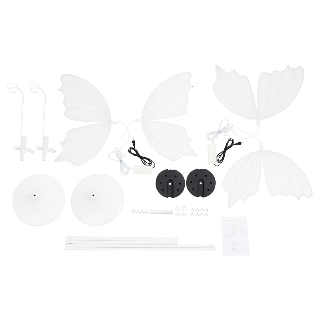 2PCS 23.6" Wedding Butterfly LED Floor Lamp Butterfly Wedding Lights Butterfly Creative Ceiling Lamp Adjustable Height 48W 110V