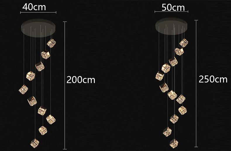 Modern home decoration crystal chandelier, stair Pendant lamp, living room Pendant lights, interior lighting